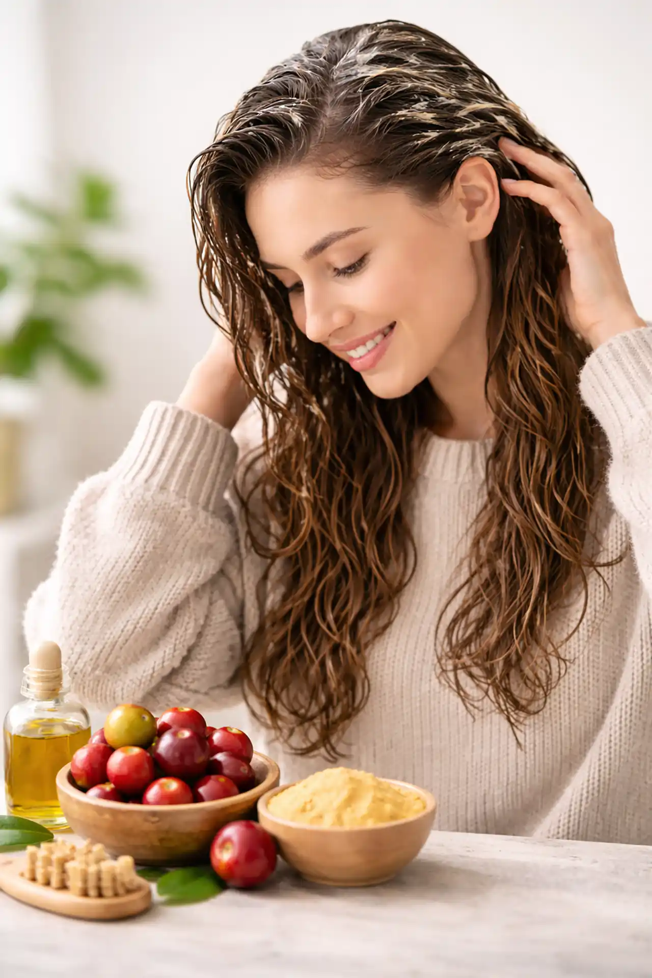 Mascarilla capilar de camu camu para <a href=